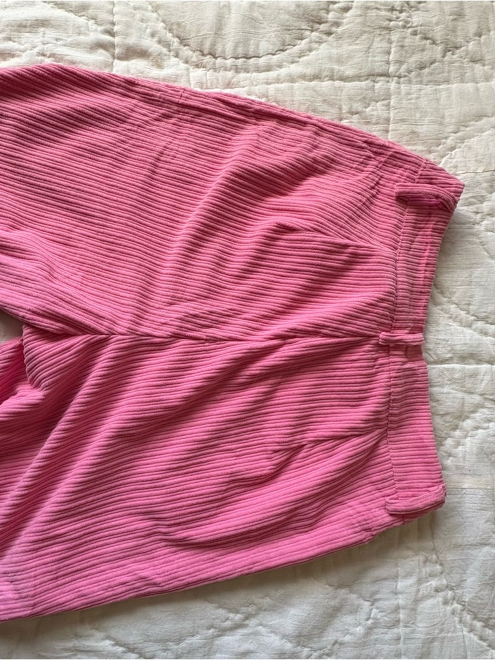 Pink Ribbed Wide-Leg Pants - Picture 5 of 6